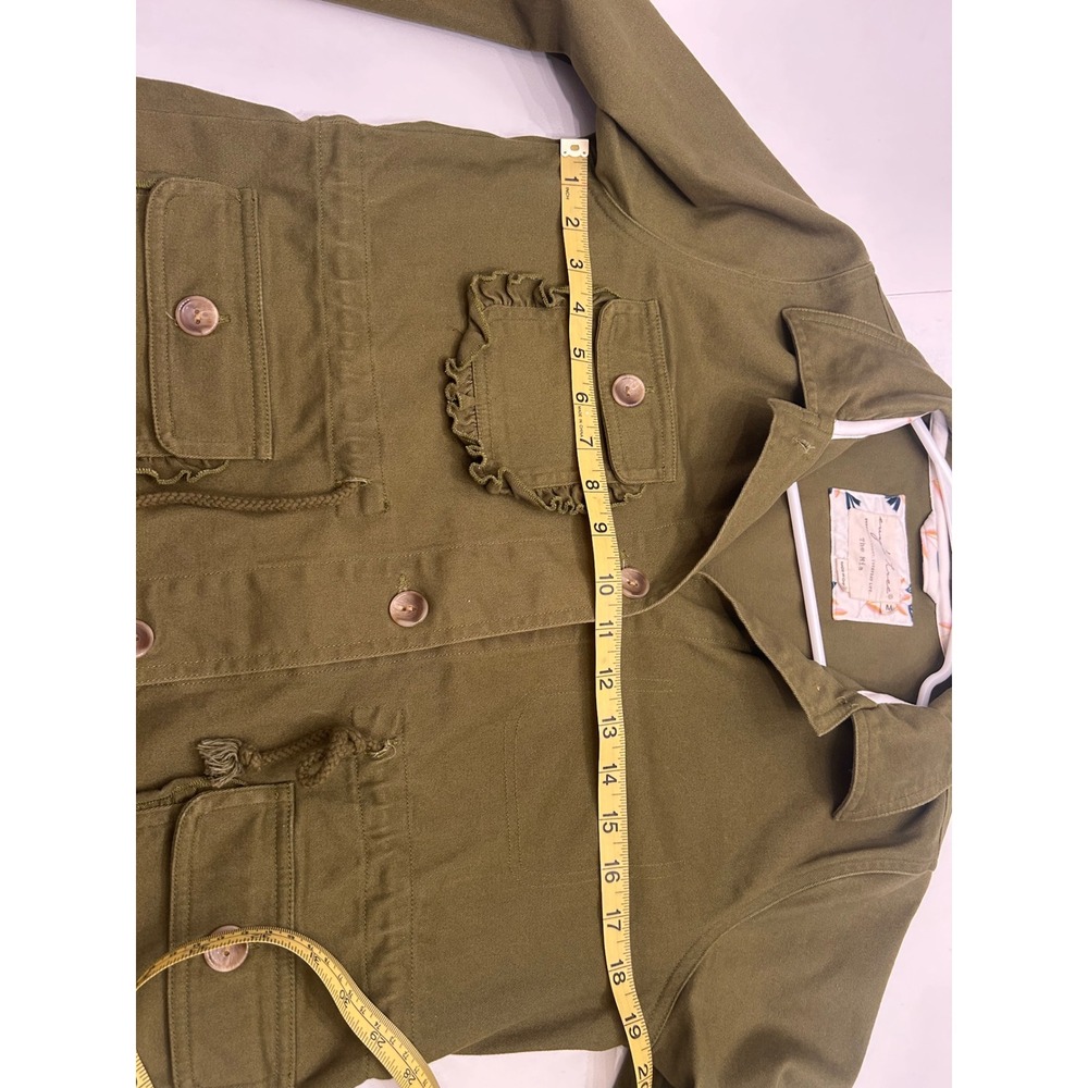 Evys Tree The Mia Olive Green Ruffle Utility Field Jacket Womens Medium ET1045 - Picture 8 of 11